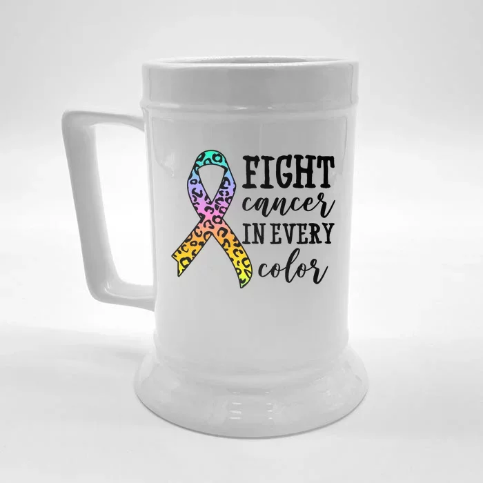 Fight Cancer In Every Color Ribbon Front & Back Beer Stein