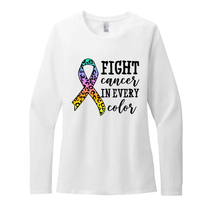 Fight Cancer In Every Color Ribbon Womens CVC Long Sleeve Shirt