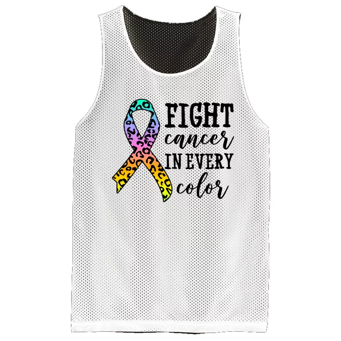 Fight Cancer In Every Color Ribbon Mesh Reversible Basketball Jersey Tank