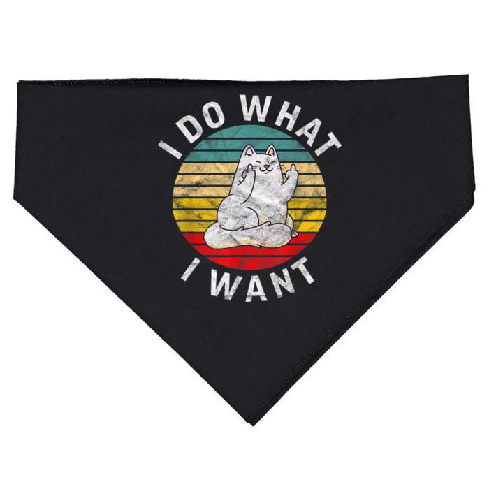 Funny Cat I Do What I Want Middle Finger Kitty Flip He Bird USA-Made Doggie Bandana