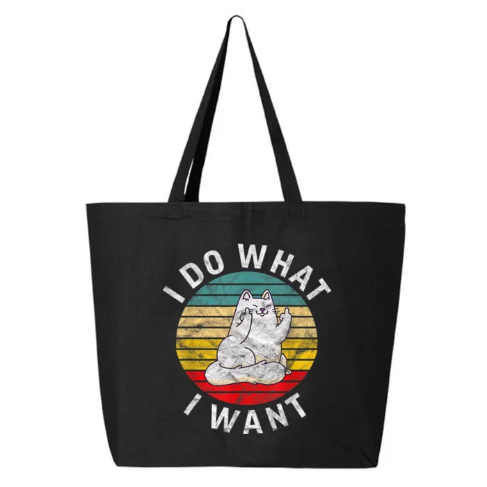 Funny Cat I Do What I Want Middle Finger Kitty Flip He Bird 25L Jumbo Tote