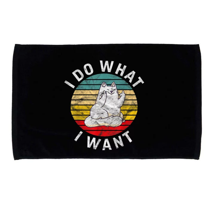 Funny Cat I Do What I Want Middle Finger Kitty Flip He Bird Microfiber Hand Towel