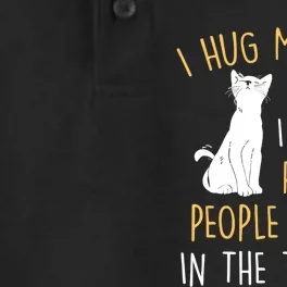 Funny Cat I Hug My Cat So I Don't Punch People In The Throat Dry Zone Grid Performance Polo