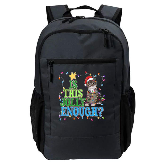 Funny Christmas Is This Jolly Enough Tangled Lights Cat Daily Commute Backpack