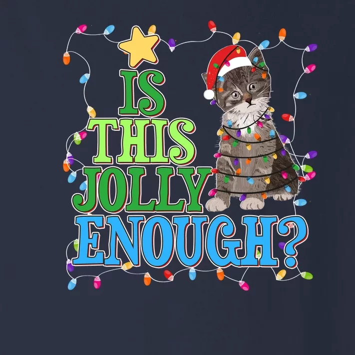 Funny Christmas Is This Jolly Enough Tangled Lights Cat Toddler Long Sleeve Shirt