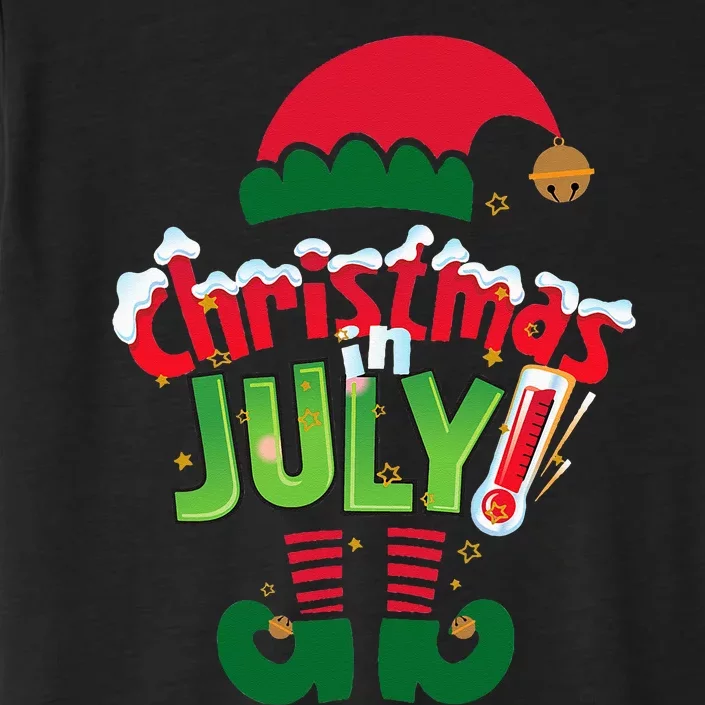 Funny Christmas in July Summer Elf Santa Xmas ChromaSoft Performance T-Shirt