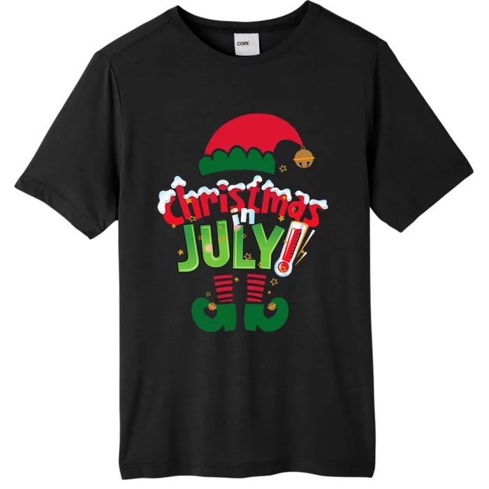 Funny Christmas in July Summer Elf Santa Xmas ChromaSoft Performance T-Shirt