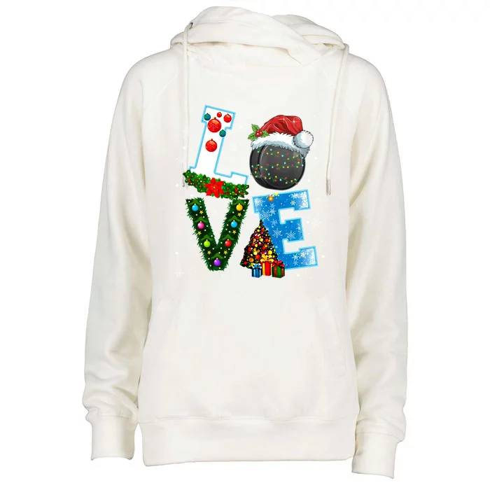 Funny Christmas Ice Hockey Players Lovers Xmas Gift Womens Funnel Neck Pullover Hood