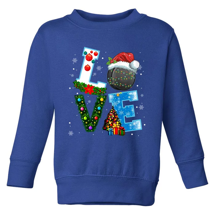 Funny Christmas Ice Hockey Players Lovers Xmas Gift Toddler Sweatshirt