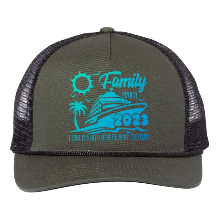 Family Cruise I Love It When Were Cruisin Together Summer Gift Retro Rope Trucker Hat Cap