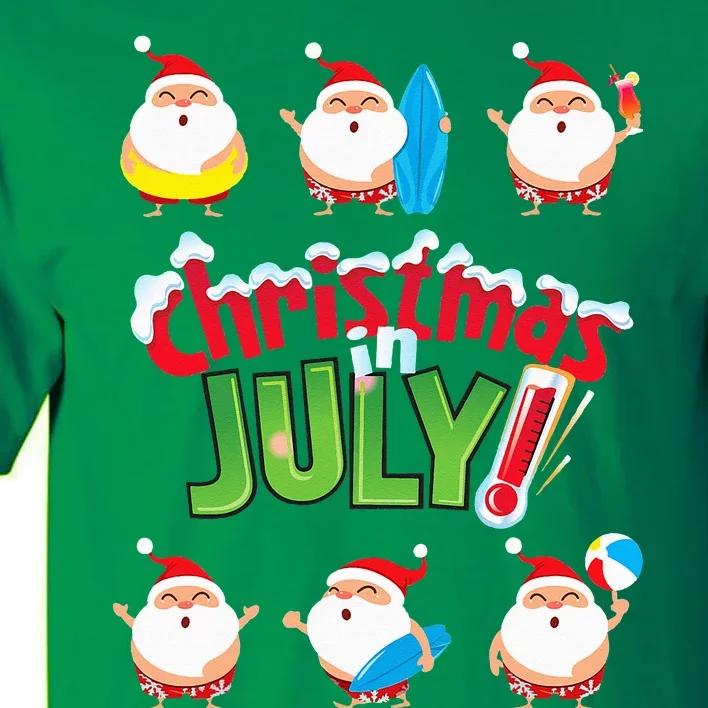 Funny Christmas in July Summer Beach Vacation Pool Tall T-Shirt