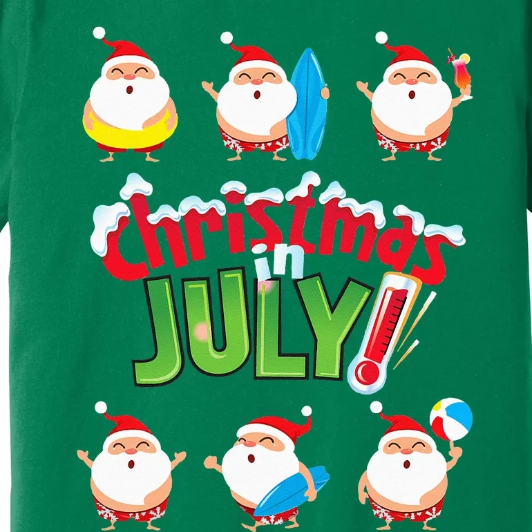 Funny Christmas in July Summer Beach Vacation Pool Premium T-Shirt