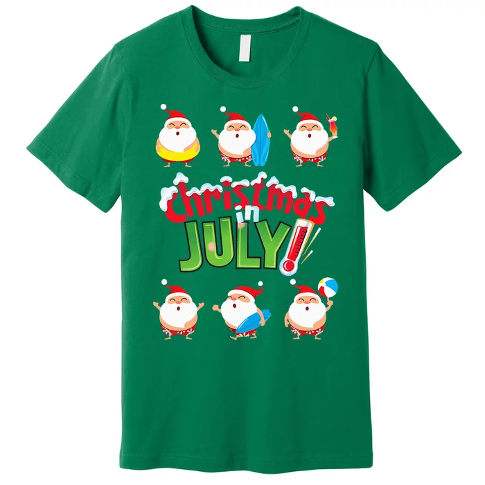 Funny Christmas in July Summer Beach Vacation Pool Premium T-Shirt