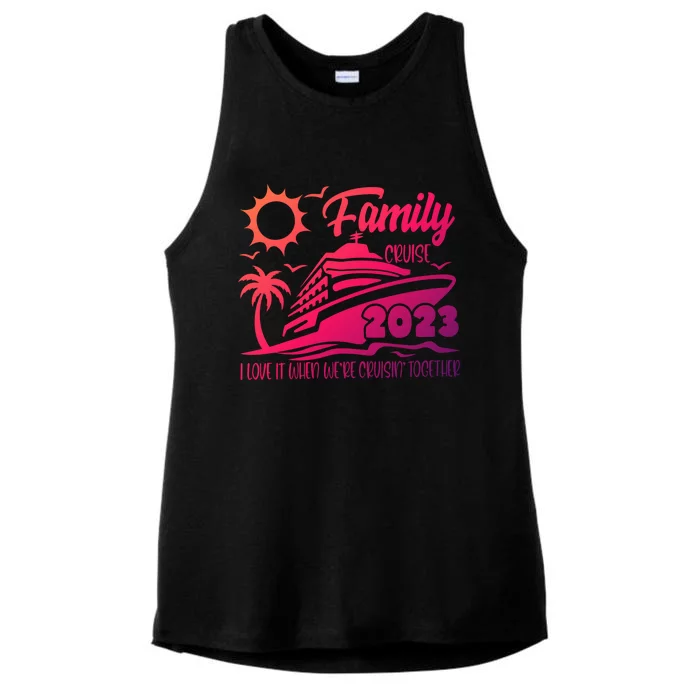 Family Cruise I Love It When Were Cruisin Together Summer Gift Ladies Tri-Blend Wicking Tank