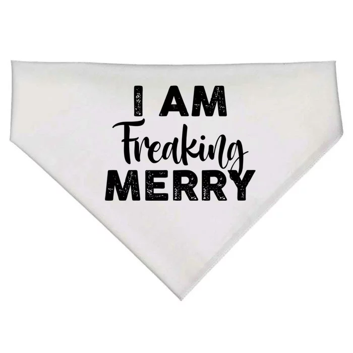 Funny Christmas I Am Freaking Merry Gift USA-Made Doggie Bandana