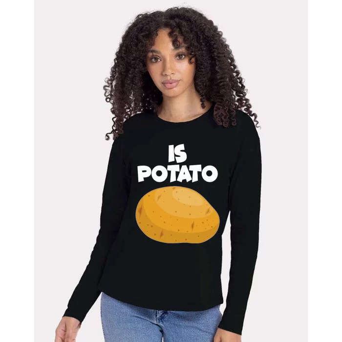 Funny Cute Is Potato Womens Cotton Relaxed Long Sleeve T-Shirt