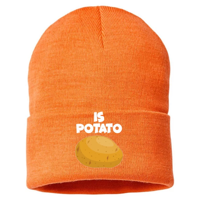 Funny Cute Is Potato Sustainable Knit Beanie