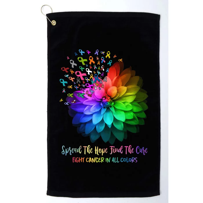 Fight Cancer In All Color Spread The Hope Find a Cure Platinum Collection Golf Towel