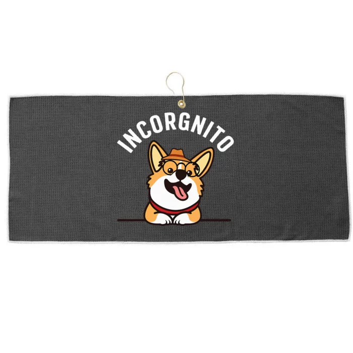 Funny Corgi Incorgnito Art Corgi Dog Lovers Large Microfiber Waffle Golf Towel