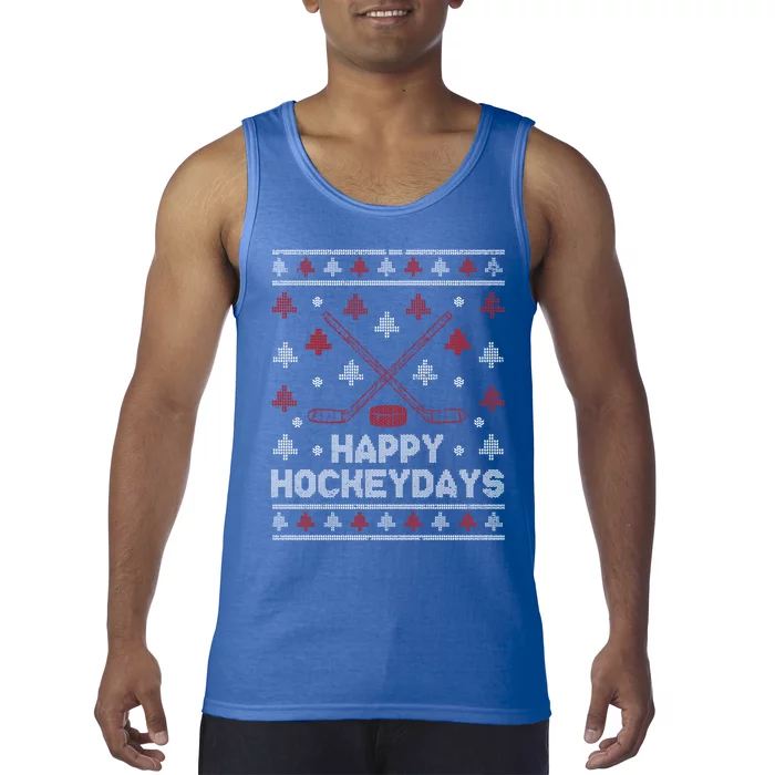 Funny Christmas Ice Hockey Player Fan Xmas Happy Hockeydays Gift Tank Top