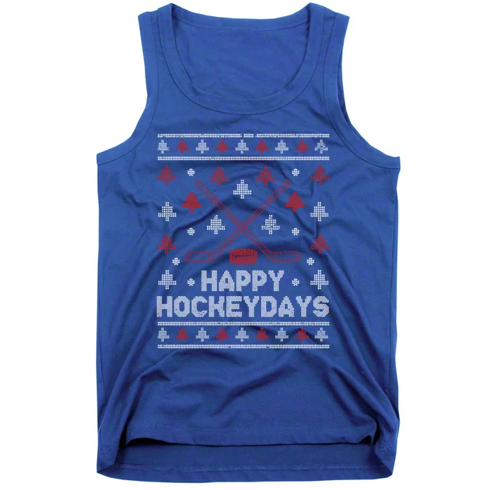 Funny Christmas Ice Hockey Player Fan Xmas Happy Hockeydays Gift Tank Top