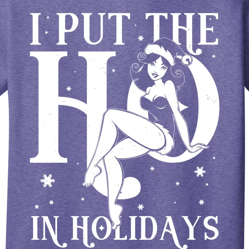 Funny Christmas I Put The Ho In Holidays Pin Up Girl T-Shirt