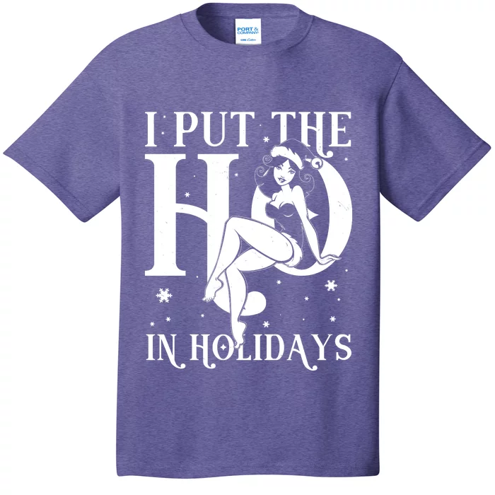 Funny Christmas I Put The Ho In Holidays Pin Up Girl T-Shirt