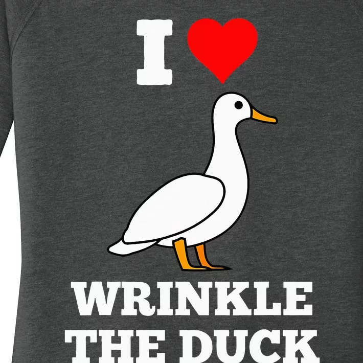 Funny Cute I Love Heart Wrinkle The Duck Women's Perfect Tri Tunic Long Sleeve Shirt