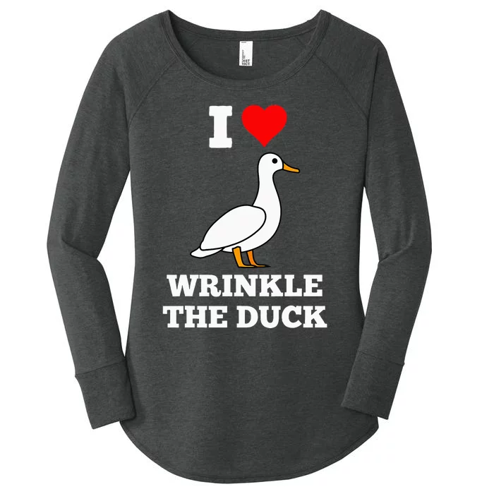 Funny Cute I Love Heart Wrinkle The Duck Women's Perfect Tri Tunic Long Sleeve Shirt