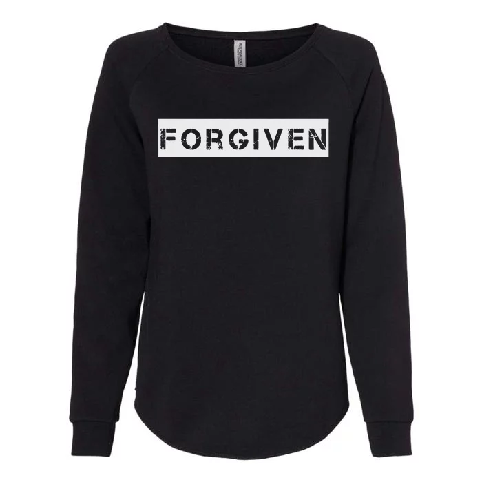 Forgiven Christian Inspirational Design For Men Women Womens California Wash Sweatshirt