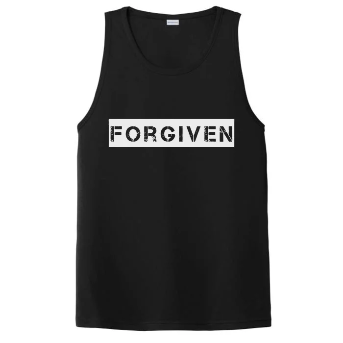 Forgiven Christian Inspirational Design For Men Women Performance Tank