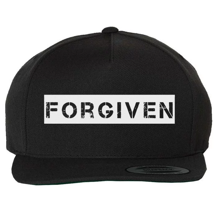 Forgiven Christian Inspirational Design For Men Women Wool Snapback Cap