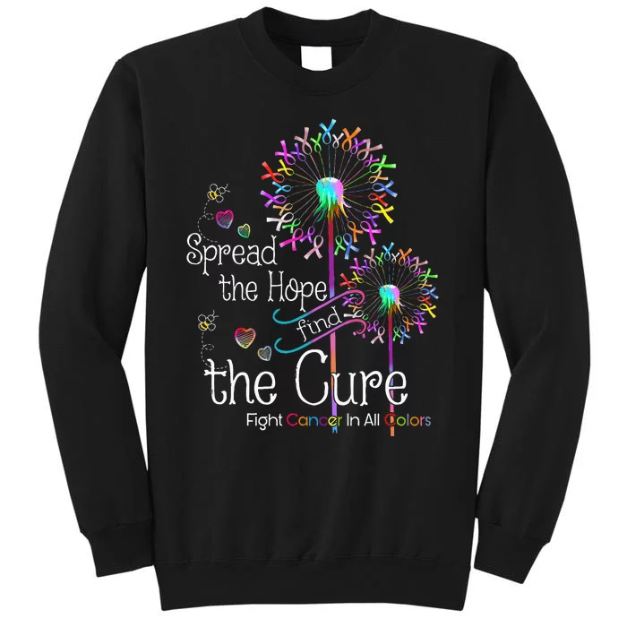 Fight Cancer In All And Every Color Ribbons Flower Heart Sweatshirt