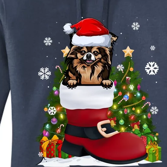 Funny Chihuahua In The Shoe Santa Hat Ugly Christmas Sweater Cool Gift Women's Pullover Hoodie