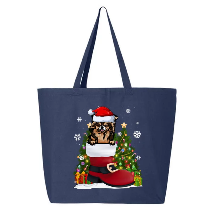 Funny Chihuahua In The Shoe Santa Hat Ugly Christmas Sweater Cool Gift 25L Jumbo Tote