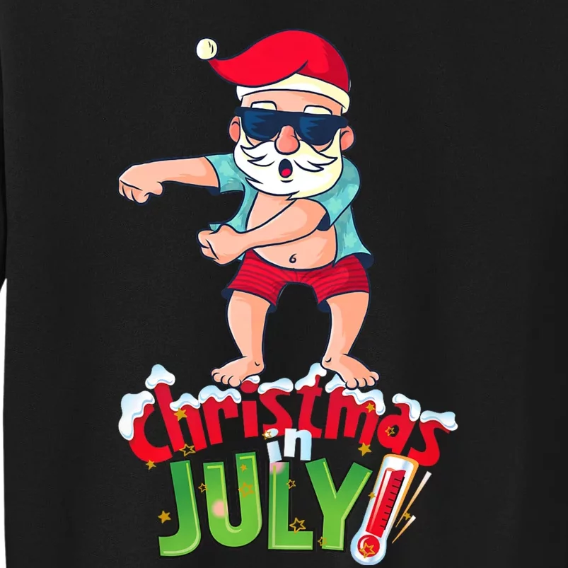 Funny Christmas In July Summer Dabbing Santa Xmas Sweatshirt