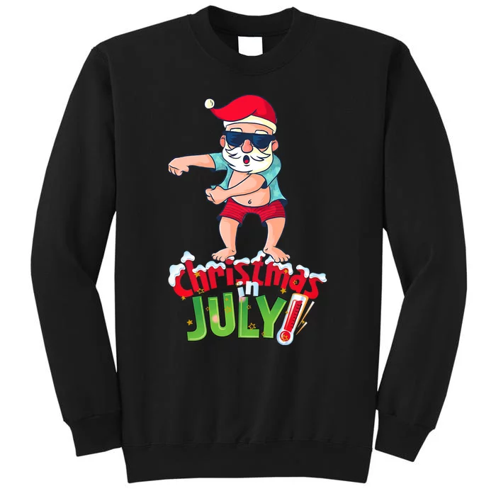 Funny Christmas In July Summer Dabbing Santa Xmas Sweatshirt