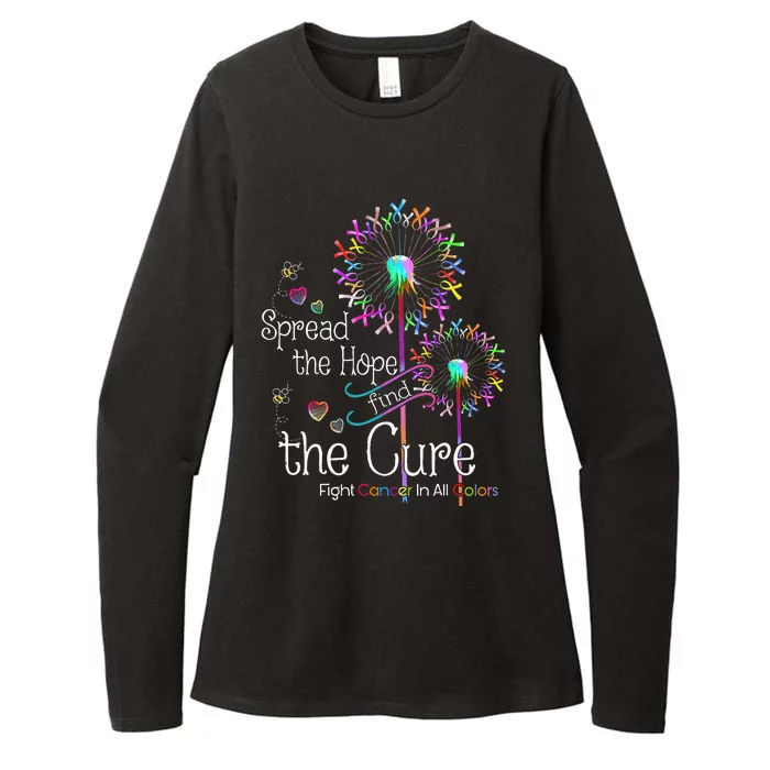 Fight Cancer In All And Every Color Ribbons Flower Heart Womens CVC Long Sleeve Shirt