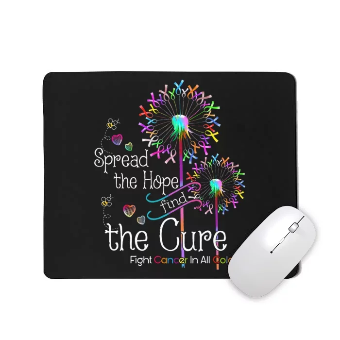 Fight Cancer In All And Every Color Ribbons Flower Heart Mousepad