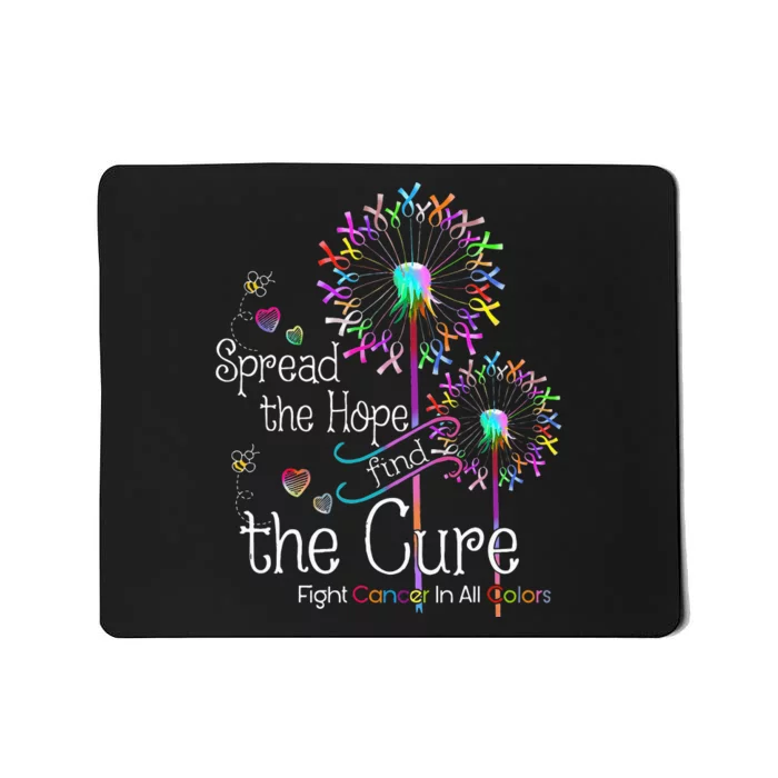 Fight Cancer In All And Every Color Ribbons Flower Heart Mousepad