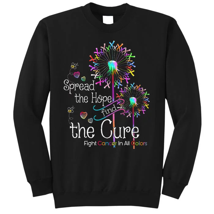 Fight Cancer In All And Every Color Ribbons Flower Heart Tall Sweatshirt