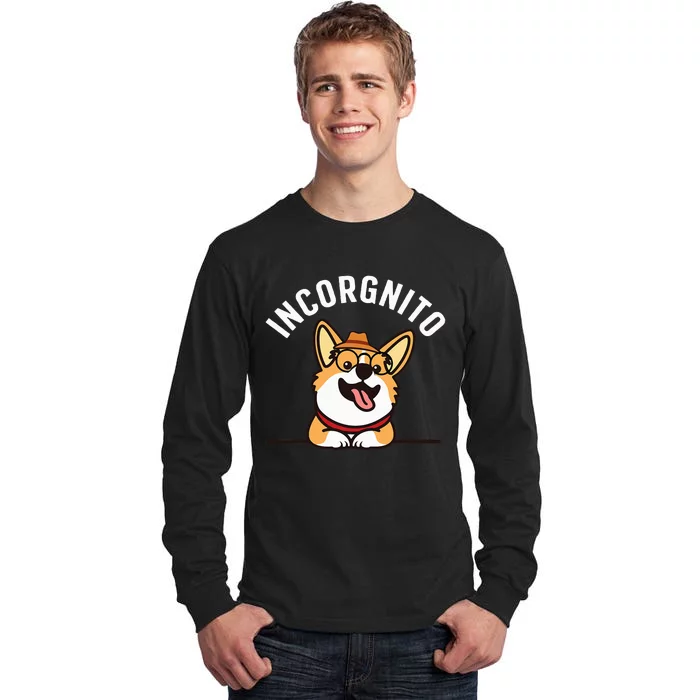 Funny Corgi Incorgnito Art For Corgi Dog Lovers Tall Long Sleeve T-Shirt