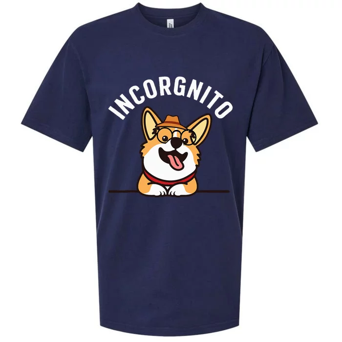 Funny Corgi Incorgnito Art For Corgi Dog Lovers Sueded Cloud Jersey T-Shirt