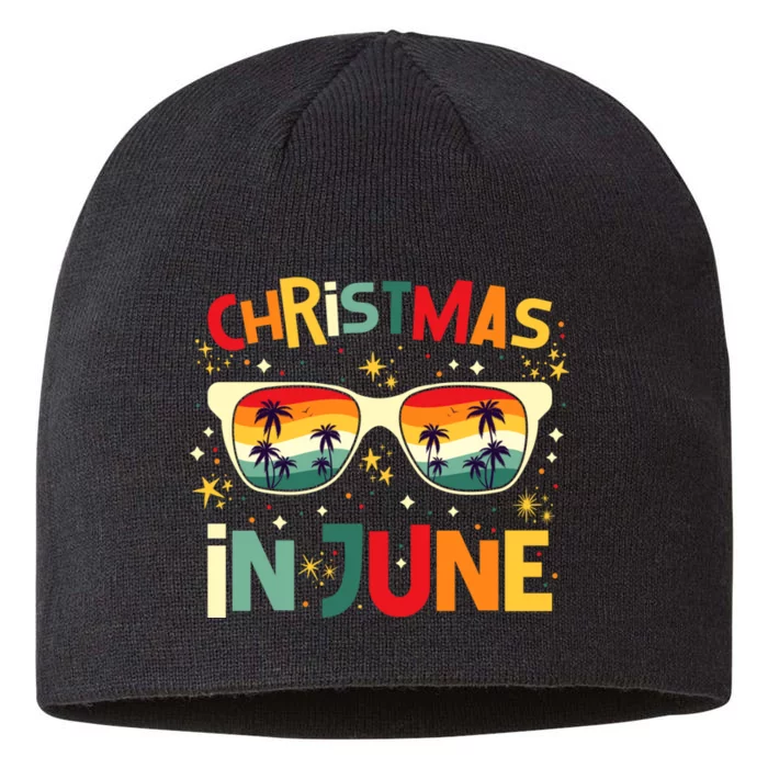 Funny Christmas In June Summer Vacation Beach Party Xmas 8 1/2in Sustainable Knit Beanie