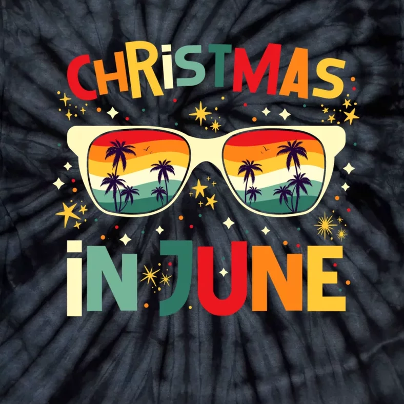 Funny Christmas In June Summer Vacation Beach Party Xmas Tie-Dye T-Shirt