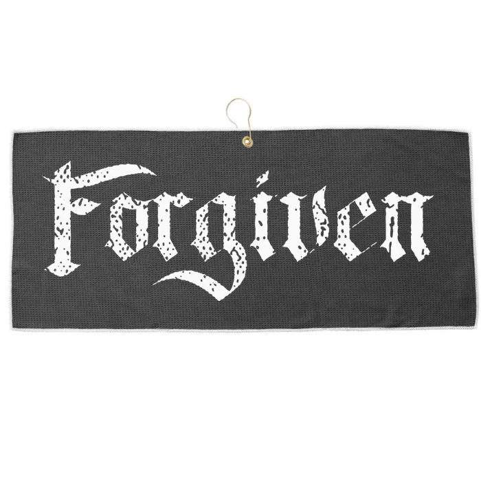 Forgiven Christian Inspirational Design Large Microfiber Waffle Golf Towel