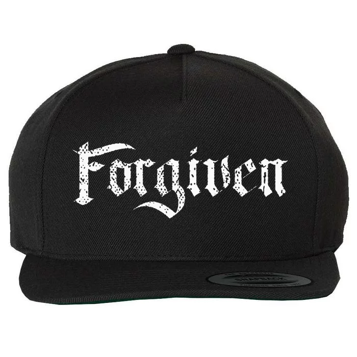 Forgiven Christian Inspirational Design Wool Snapback Cap