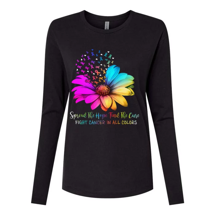 Fight Cancer In All Color Spread The Hope Find A Cure P.Ink Gift Womens Cotton Relaxed Long Sleeve T-Shirt