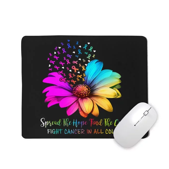 Fight Cancer In All Color Spread The Hope Find A Cure P.Ink Gift Mousepad