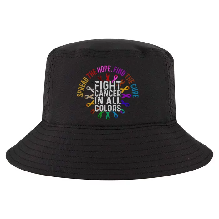 Fight Cancer In All And Every Color Ribbons Flower Heart Cool Comfort Performance Bucket Hat